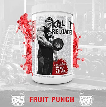 Kill It Reloaded Pre workout Fruit Punch 5% Nutrition Rich Piana | Megapump